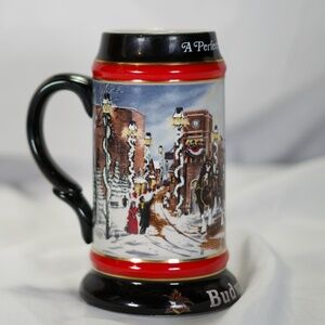 1992 Budweiser "A Perfect Christmas" Collectible Stein – Vintage Ceramarte